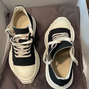 Rick Owens Drkshdw Black Canvas Abstract Low SNKRS